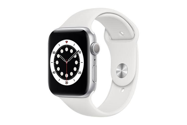 Apple Watch Series 6 44mm Cellular Silver Aluminium Case White sports Band